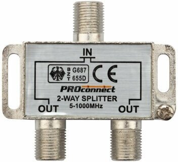 Делитель/сплиттер телевизионный под F разъем (5-1000 МГц) на 2 выхода