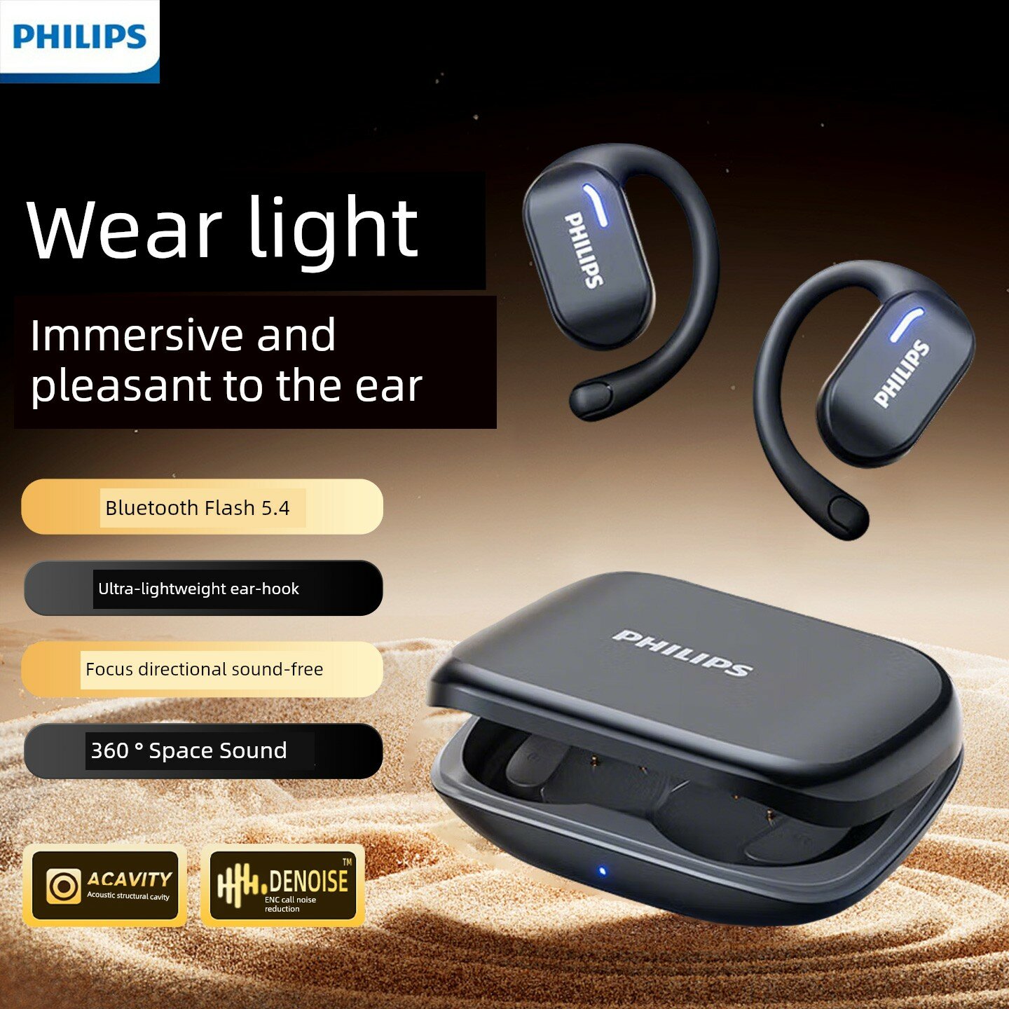 Наушники Philips Bluetooth, накладные, не внутриканальные, для бега и спорта, удобные в ношении, беспроводные, с