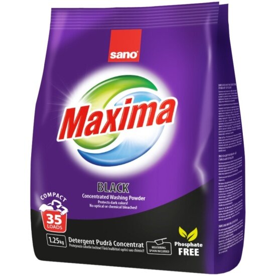 Стиральный порошок Sano Maxima Black для темного белья, концентрированный, 1.25 кг