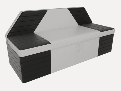 Изображение товара Artum Кухонный прямой диван Дуглас эко кожа белый черный