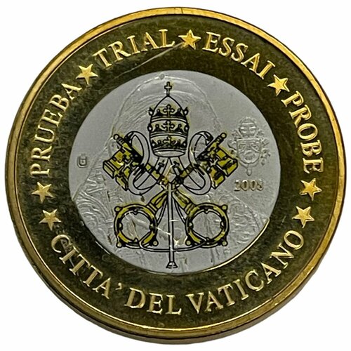 Ватикан 50 евроцентов 2008 г. (Всадник) Specimen (Проба) (Цветное покрытие)