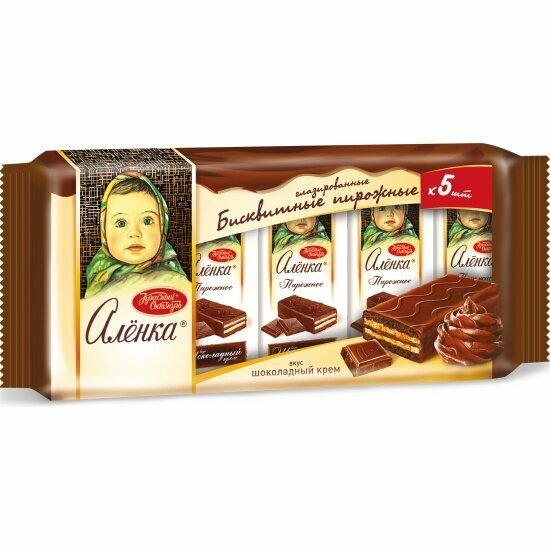 Пирожные Красный Октябрь Алёнка со вкусом шоколадный крем 200 г