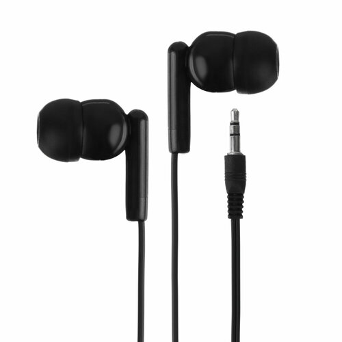 Наушники вакуумные шнур 1 метр черные 115₽