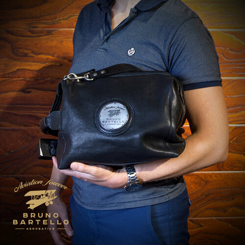 Сумка барсетка Bruno Bartello, фактура гладкая, черный