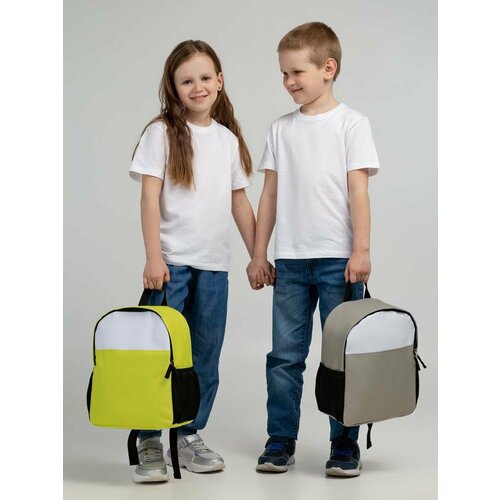 Рюкзак детский школьный для девочек спортивный унисекс Comfit, белый с зеленым яблоком