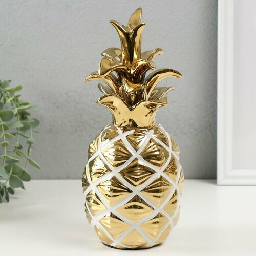 SUI Сувенир керамика Ананас белый с золотом 11х11х26 см 2845₽