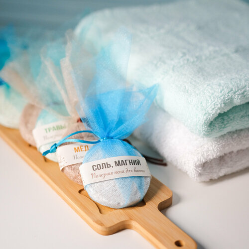 Полезная пена для ванны прессованная соль-магний 308₽