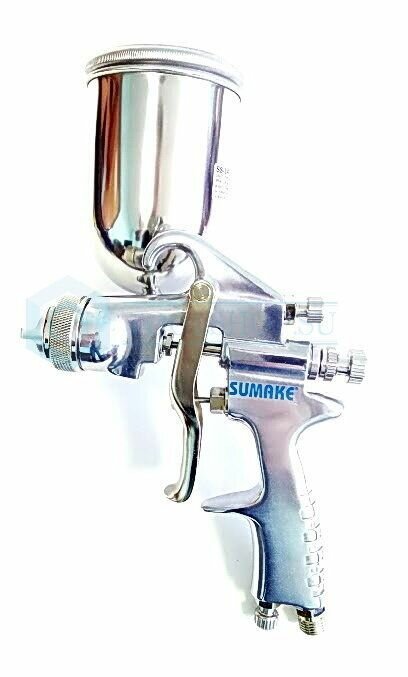 Краскопульт с верхним бачком 600мл. из нержавеющей стали, сопло 1,4 мм SUMAKE SS-1411G