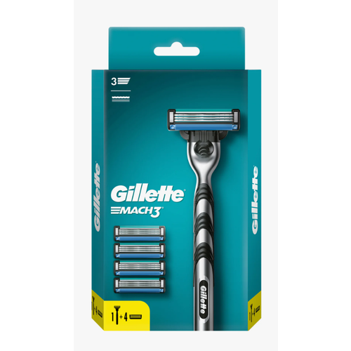 Бритва Gillette Mach 3 с 1 сменной кассетой + сменные кассеты для бритья, 4 шт. бритва gillette mach 3 с 1 сменной кассетой сменные кассеты для бритья 4 шт