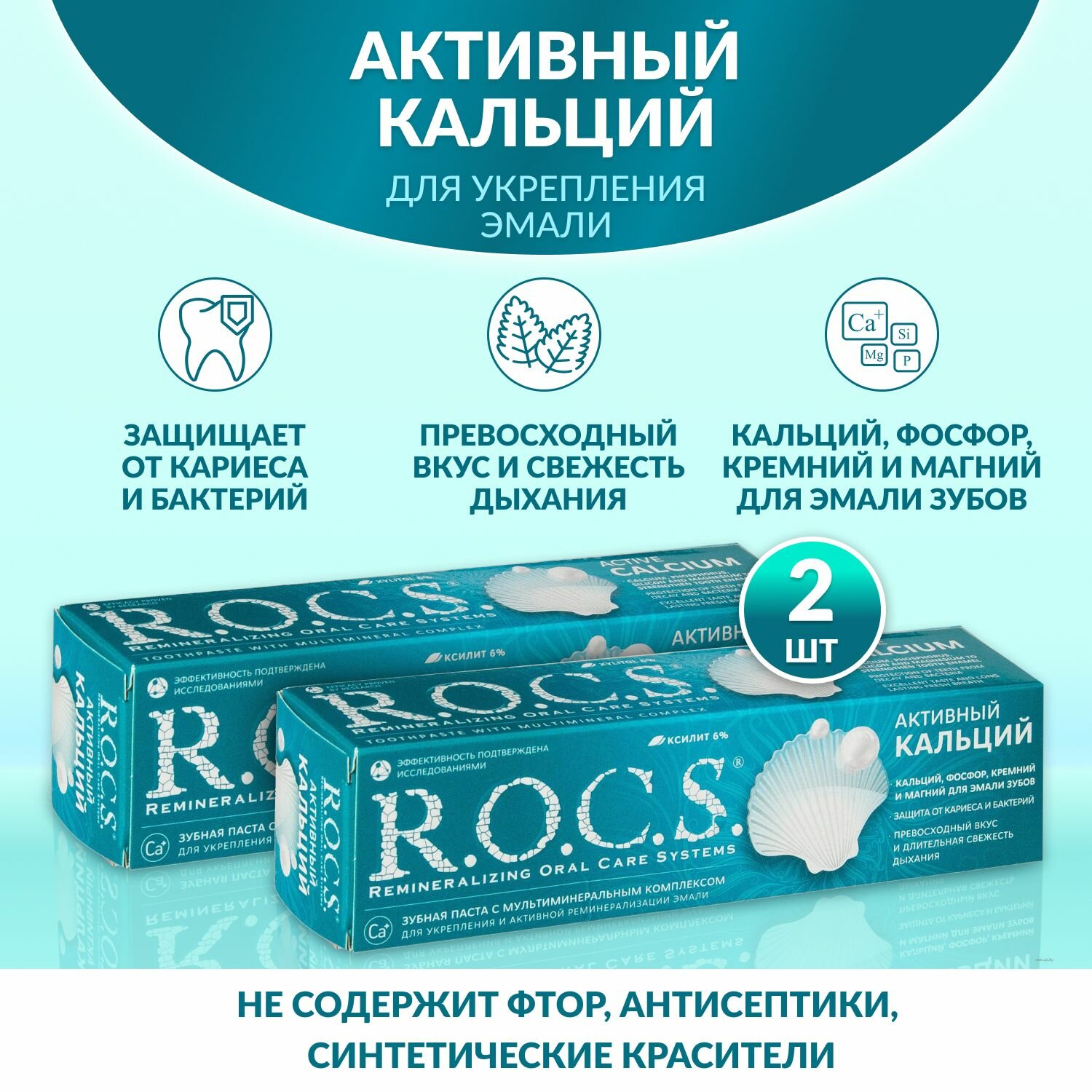 R.O.C.S. Зубная паста Активный кальций, 94 гр