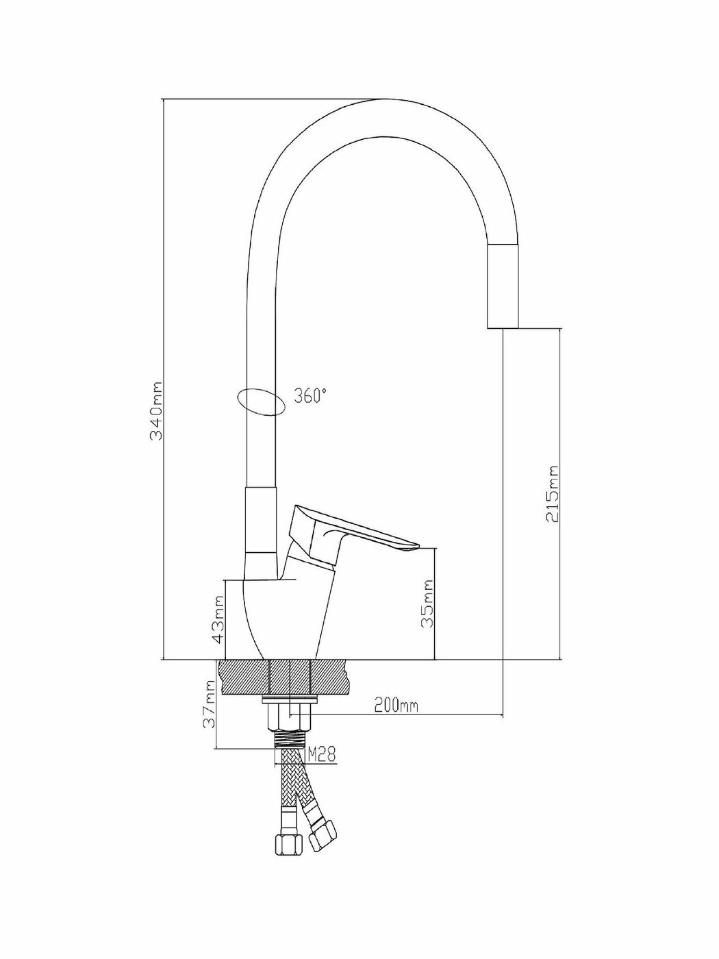 Смеситель для кухни BOOU B8274 -10F-E307A чёрный, хром - фото №15