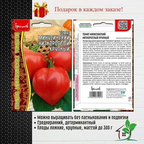 Томат Минусинский Низкорослый Крупный (2 упаковки)