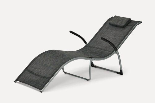 Изображение товара Шезлонг Hoff Vuitton, 67x62х172 см, с подголовником, цвет серый, тёмно-серый