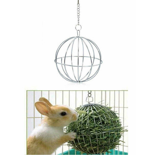 Кормушка для грызунов и птиц Шар 8 см подвесная для сена