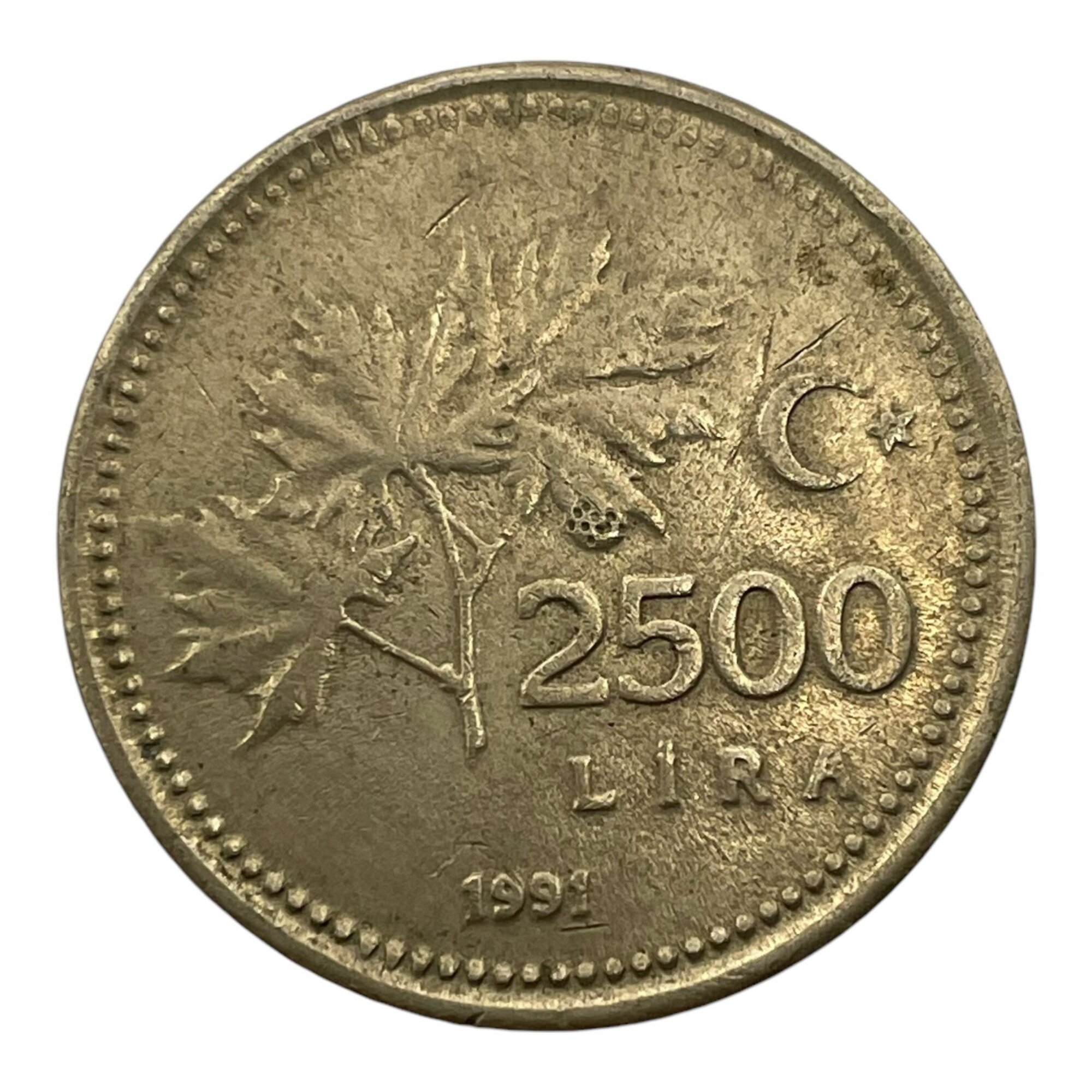 Турецкая монета, 2500 лир. 1991г