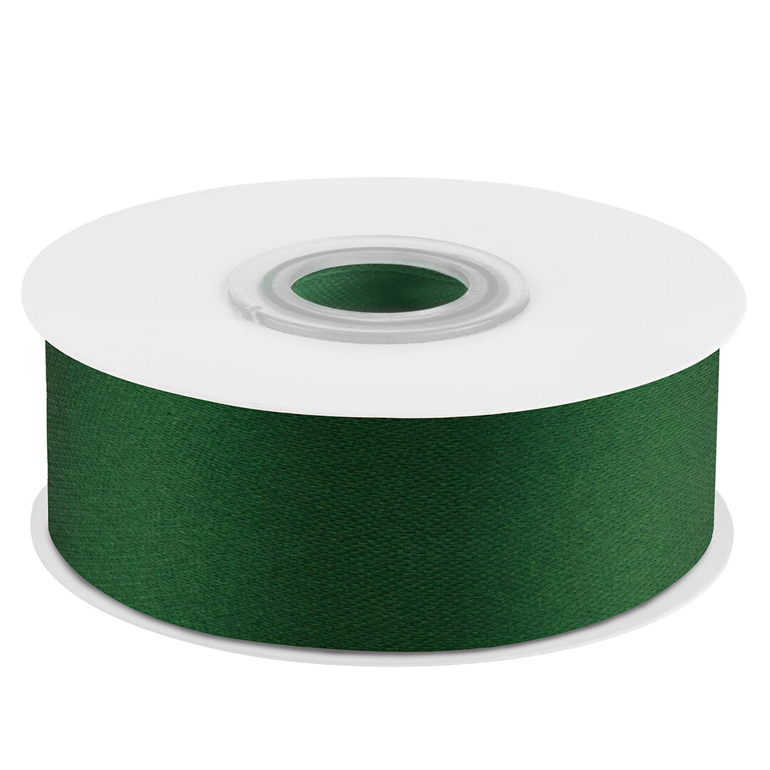 Декоративная лента Дон Баллон атласная 25 см 2285 м темно-зеленая