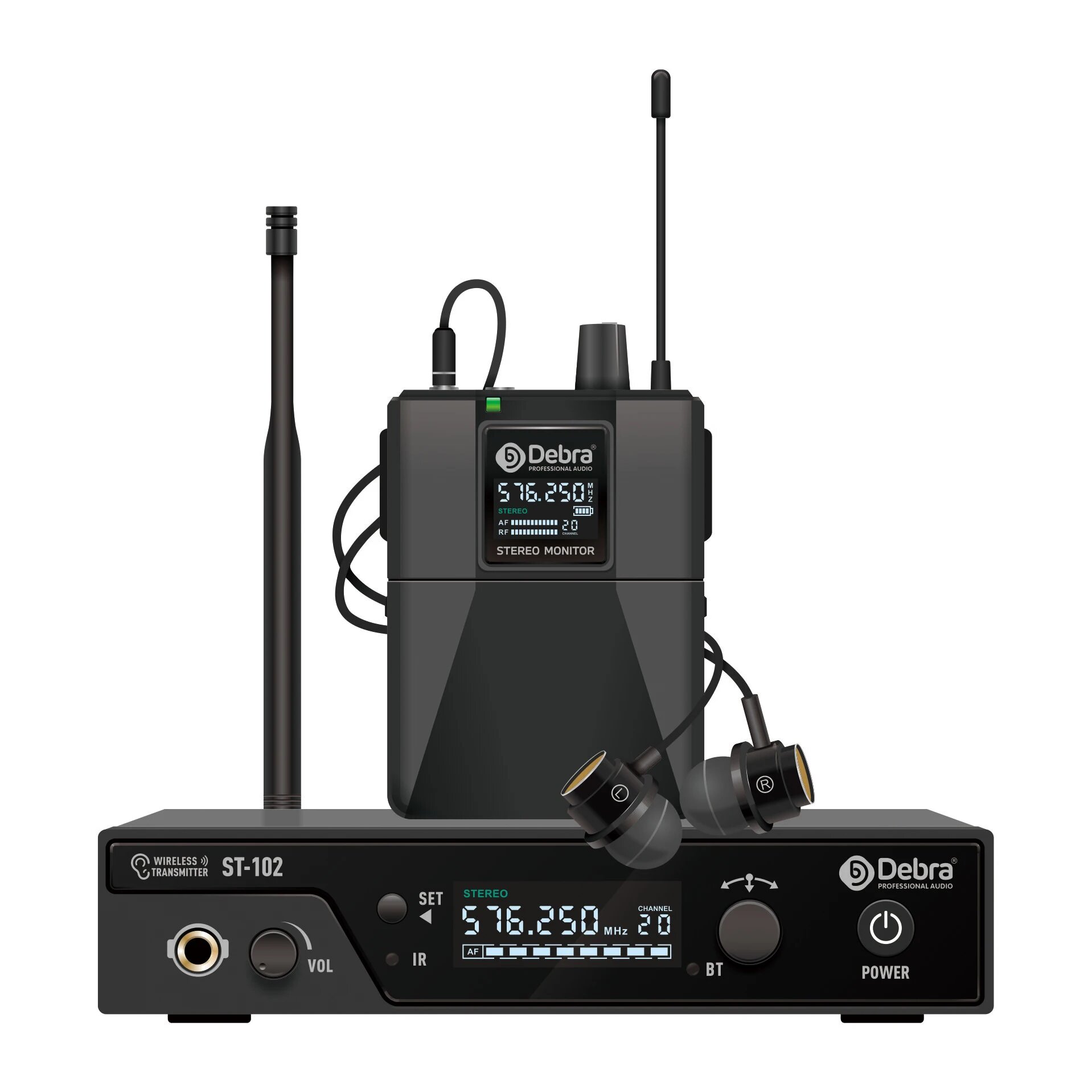 IKGE ST-102 Беспроводные вкладыши мониторинга, With 1 Receiver
