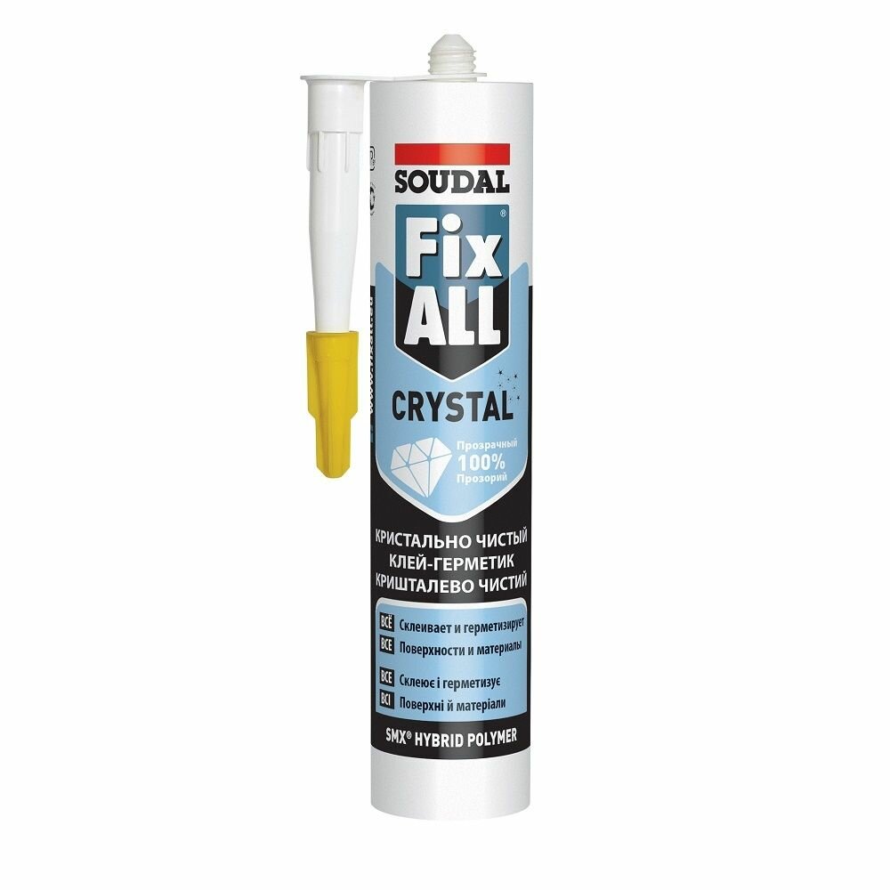 Клей-герметик гибридный прозрачный Soudal Fix All Crystal (290мл)