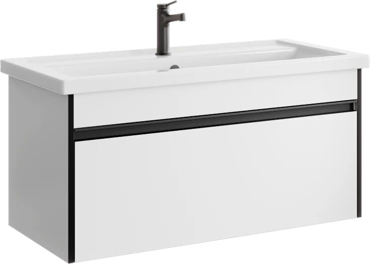 Тумба под раковину без столешницы Aqwella Urban 100 подвесная белая глянцевая