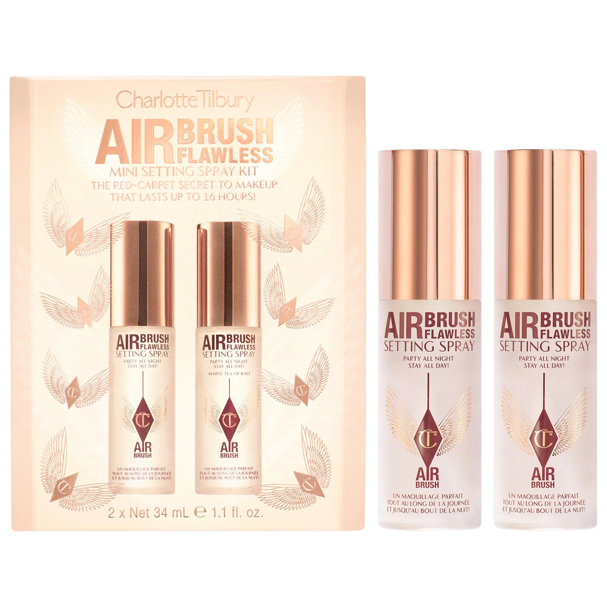 Набор фиксирующих спреев Charlotte Tilbury Mini Airbrush Flawless Setting Spray Duo Gift Set