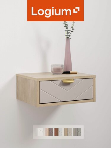 Изображение товара Тумба подвесная прикроватная, 40х34х16 см, Венеция 16.155.01, Дуб Белый exclusive, Моно керамика