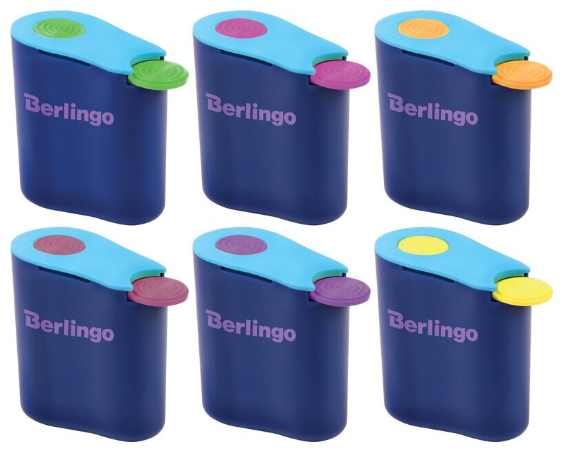 Точилка пластиковая Berlingo "Hybrid" 1 отверстие, контейнер, ассорти, 2 штуки