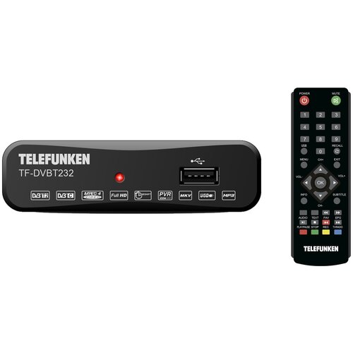 Ресивер TELEFUNKEN DVB-T2 TF-DVBT232, черный
