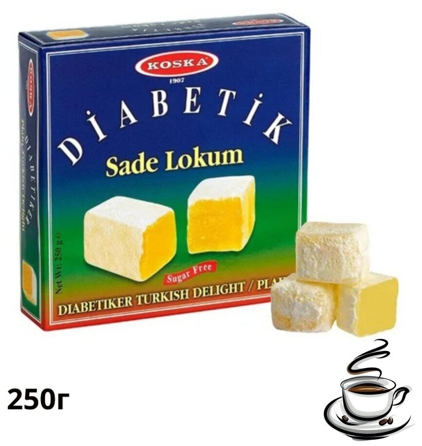 Лукум турецкий классический без содержания сахара(DIYABETIK), 250 грамм - фотография № 1