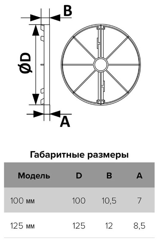 Клапан обратный, защита от обратной тяги для воздуховода D 125 мм, белый пластиковый с пружиной - фотография № 4