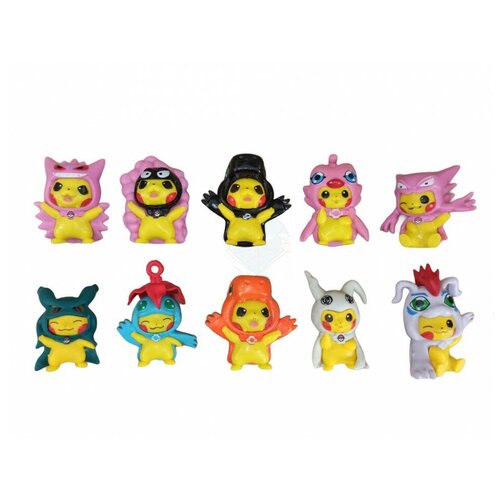 Набор фигурок Пикачу в костюмчиках (10 шт.) - pokemon pikachu original pokemon starry dream series figures dolls cartoon pokémon sleep pikachu pokemon ornaments tide brand birthday gift