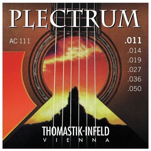 AC111 Plectrum Комплект струн для акустической гитары, сталь/бронза, 011-050, Thomastik
