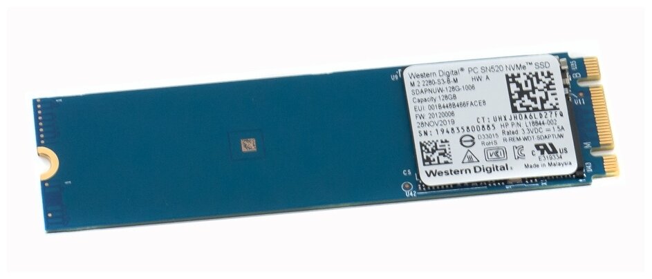 Жесткий диск Western Digital (WD) SSD M.2 2280 NVME 128Gb SN520