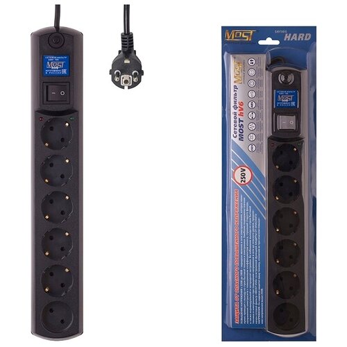 Сетевые фильтры Most Сетевой фильтр Most HV6 черный 2м + защита от 380 V