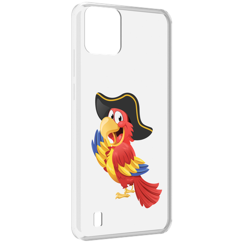 Чехол MyPads попугай-пират для Blackview A55 задняя-панель-накладка-бампер