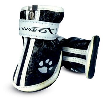 Triol (одежда) ВИА Ботинки для собак черные с лапками, 55*45*55мм 12241076, 0,124 кг