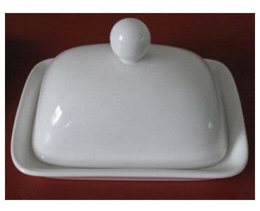 фото Масленка фарфоровая с крышкой