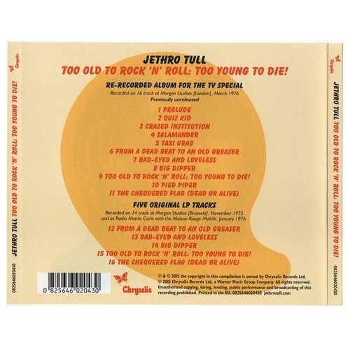 Компакт-диск Warner Jethro Tull – Too Old To Rock 'n' Roll: Too Young To Die!