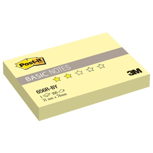 Упаковка блоков самоклеящихся 3M 656R-BY, 7100020769, 76x51, 100 л, 1 цв, желтый канареечный