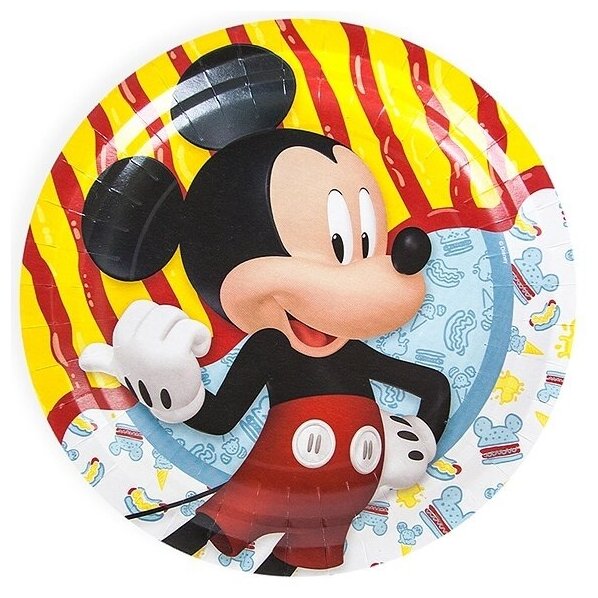 Бумажная тарелка ND Play Mickey Mouse, 3D, 6 шт, 180 мм, детская (299222)