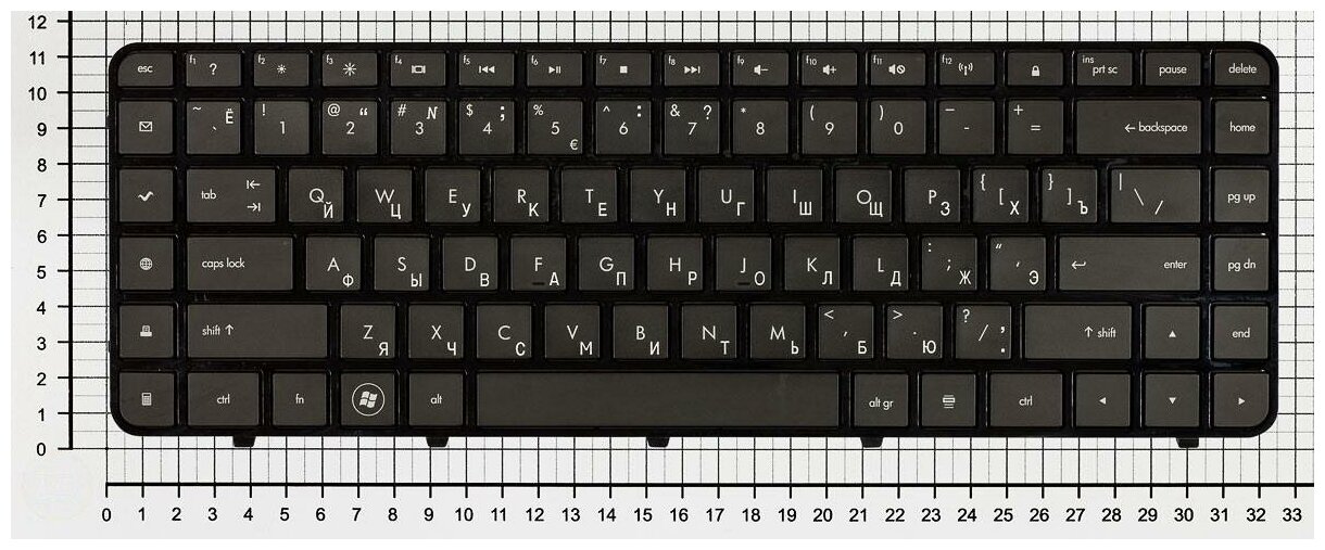 Клавиатура для ноутбука HP Pavilion dv6-3011sd черная с рамкой
