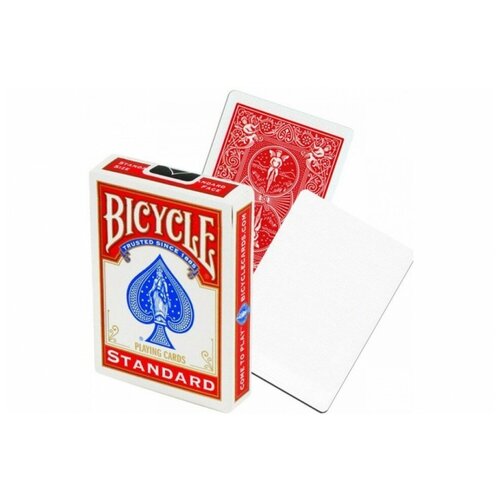 Игральные карты для фокусов Bicycle Blank Face Red Back (пустое лицо), красные игральные карты для фокусов bicycle standard face blank back стандартное лицо пустая рубашка красные