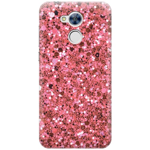 фото Силиконовый чехол на honor 6a / хонор 6а с эффектом блеска "розовые пайетки gosso