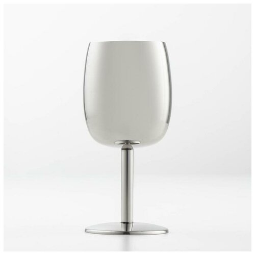 Бокал для вина, шампанского, коктейлей, фужер из нержавеющей стали, цвет серебро, глянцевый, размер 14,5х6,5, см