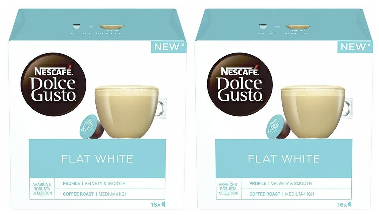 Кофе в капсулах Nescafe Dolce Gusto Flat White, 16 кап. в уп., 2 уп.