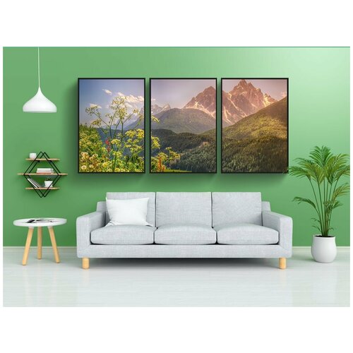фото Набор модулных постеров для интерьера "природа, пейзаж, горы" 60x90 см. в тубусе, без рамки lotsprints