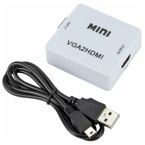 Конвертер переходник из VGA в HDMI (VGA2HDMI) / белый конвертер переходник из vga в hdmi vga2hdmi белый