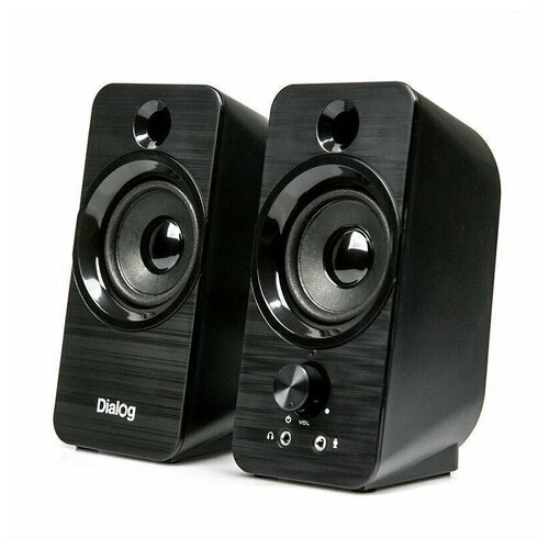 Dialog Stride AST-17UP - акустические колонки 2.0, 10W RMS, PhoneOut, Mic In, черные, питание от USB