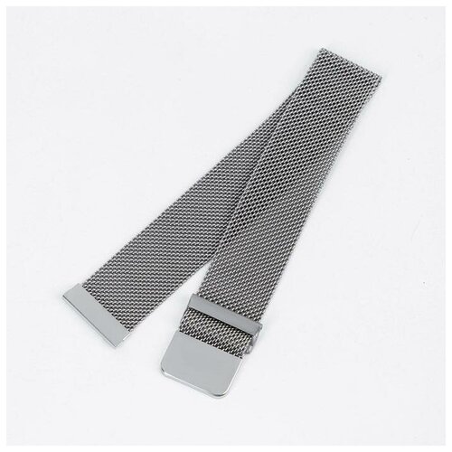 фото Белая полоса ремешок для часов, мужской, 22 мм, металл, l=23 см, шпильки в комплекте