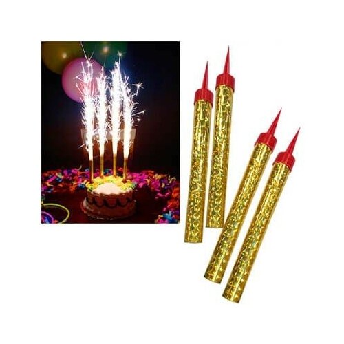 фото Свеча фонтан для торта 12 см, 4 шт. дон баллон