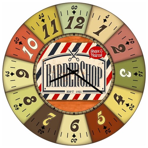 фото Svs настенные часы svs 4002396 barbershop